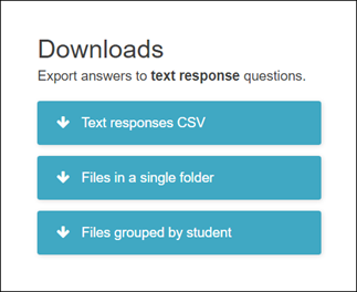 Crowdmark main assessment screen for Assigned Assessments showing Text Entry Question download options