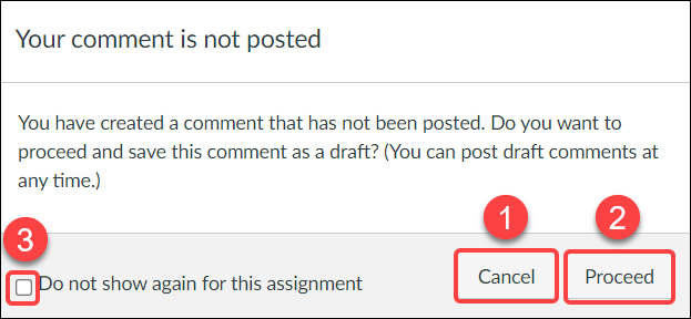 Un posted comment warning in SpeedGrader