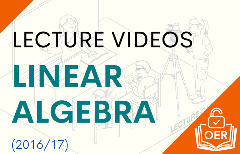 The image is a cover for a series of lecture videos on linear algebra for the year 2016/17