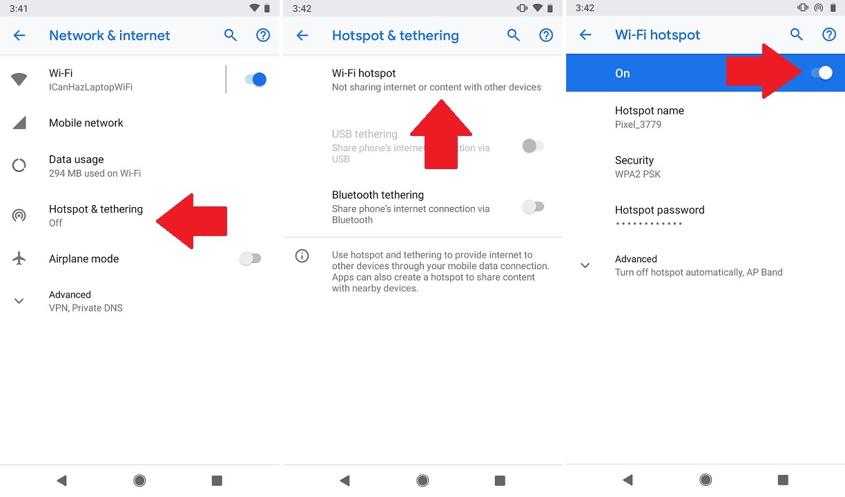 android Image depicting how to use hotspot for android