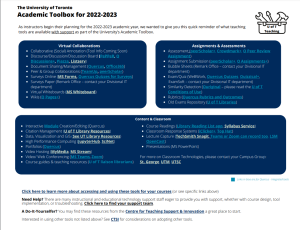 Screenshot of one pager for Academic Toolbox applications