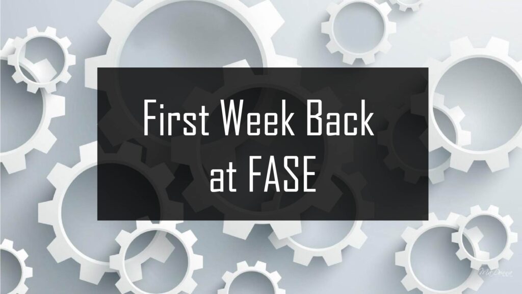 blog post card for First Week Back at FASE article