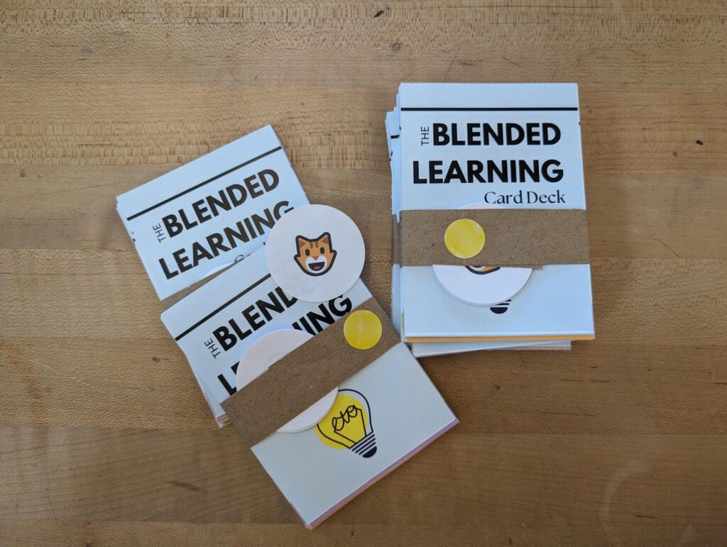 Photo of the Blended Learning Decks on a table