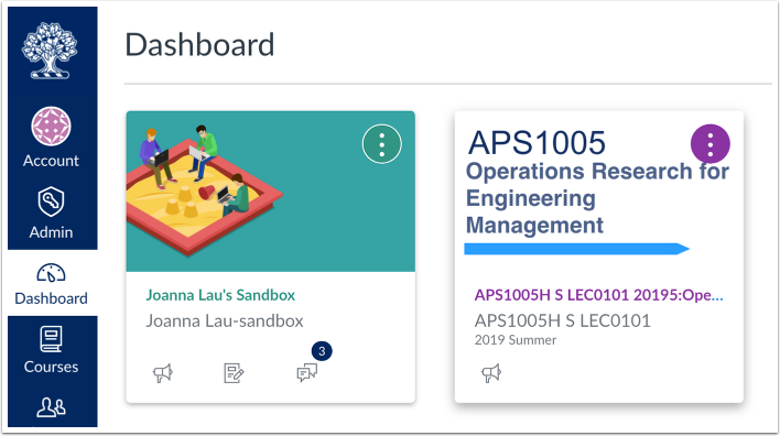 Dashboard Screenshot of typical Quercus dashboard page